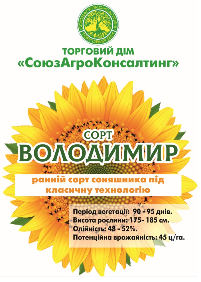 Соняшник Володимир, Екстра, протруєне насіння - фото 2